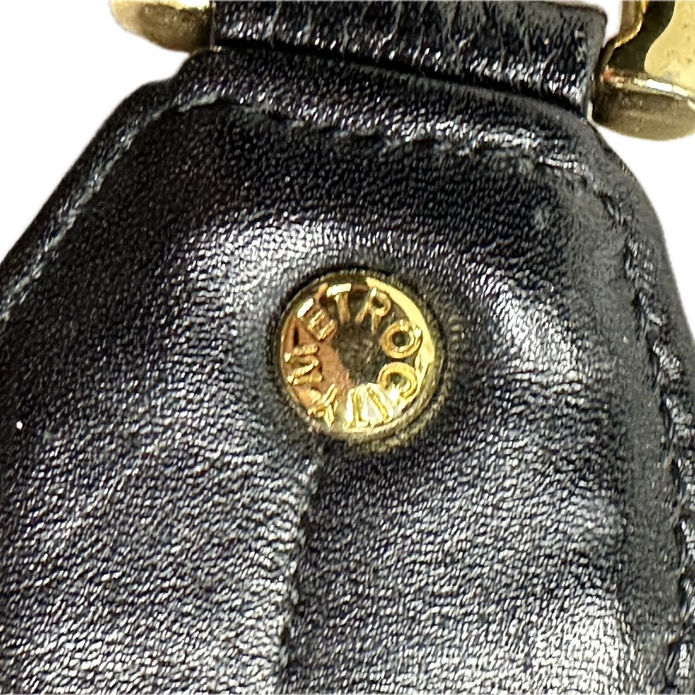 METROCITY ITALY Quilted Leather SERRATO Collection Black Gold Shoulder Bag EUC - Picture 6 of 15